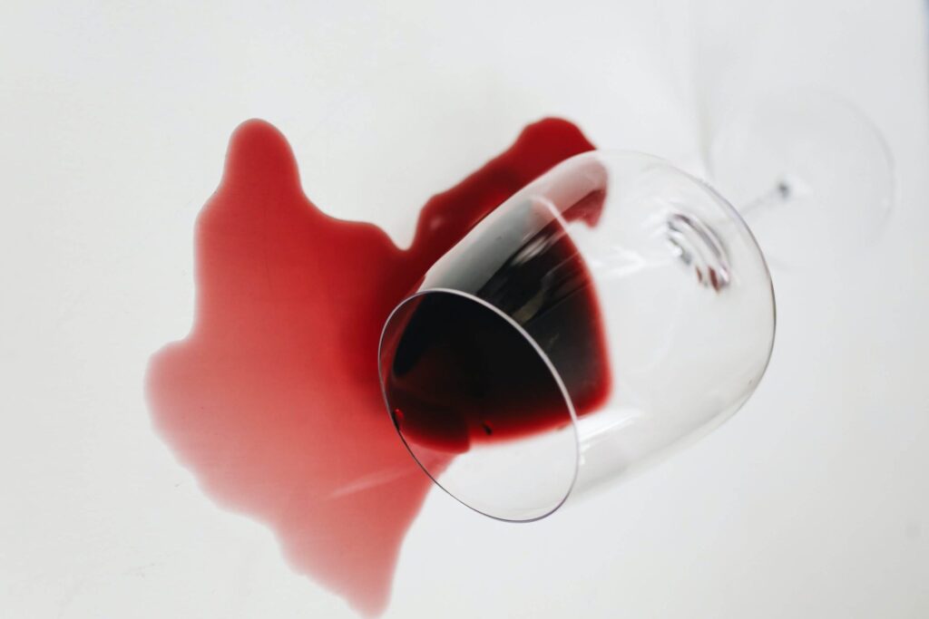 Spilled wine